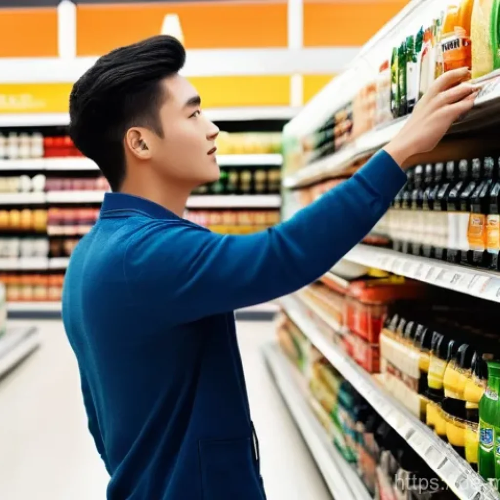 행동경제학적 소비자 리서치 기법 - **Prompt 1: The Anchoring Effect in a Supermarket Aisle**
"A candid, slightly elevated shot of a...