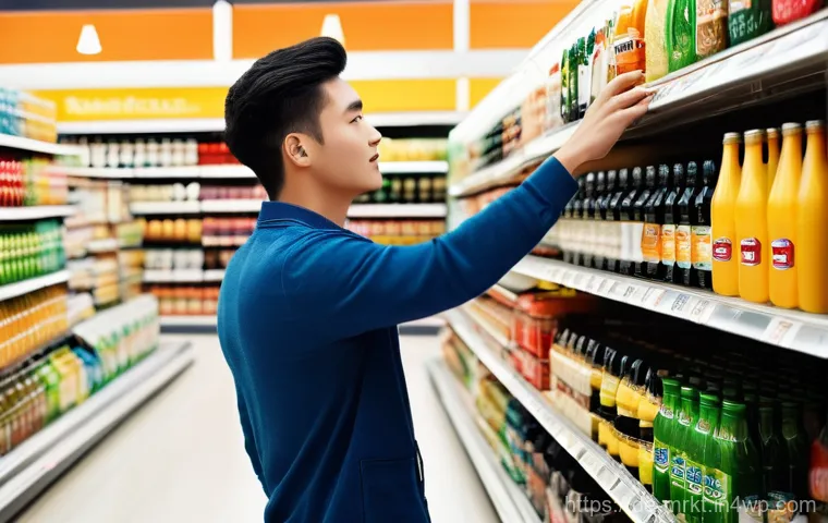 행동경제학적 소비자 리서치 기법 - **Prompt 1: The Anchoring Effect in a Supermarket Aisle**
"A candid, slightly elevated shot of a...