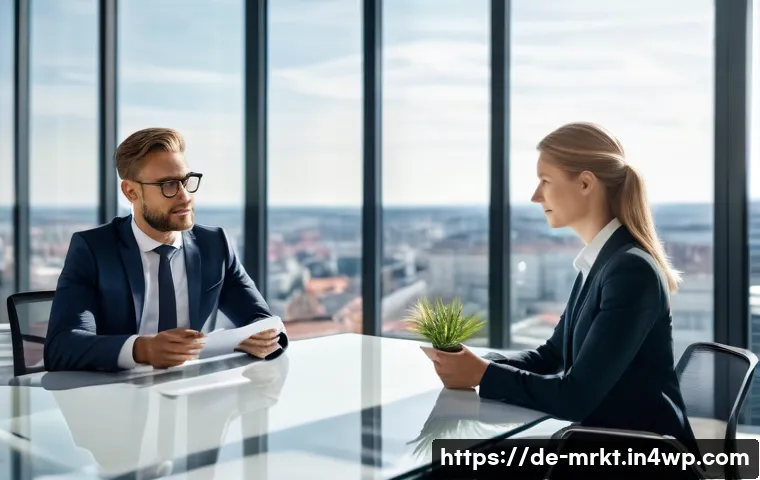 행동경제학과 협상 전략의 관계 - A professional negotiation scene in a modern German office setting, two businesspeople – a man and a...