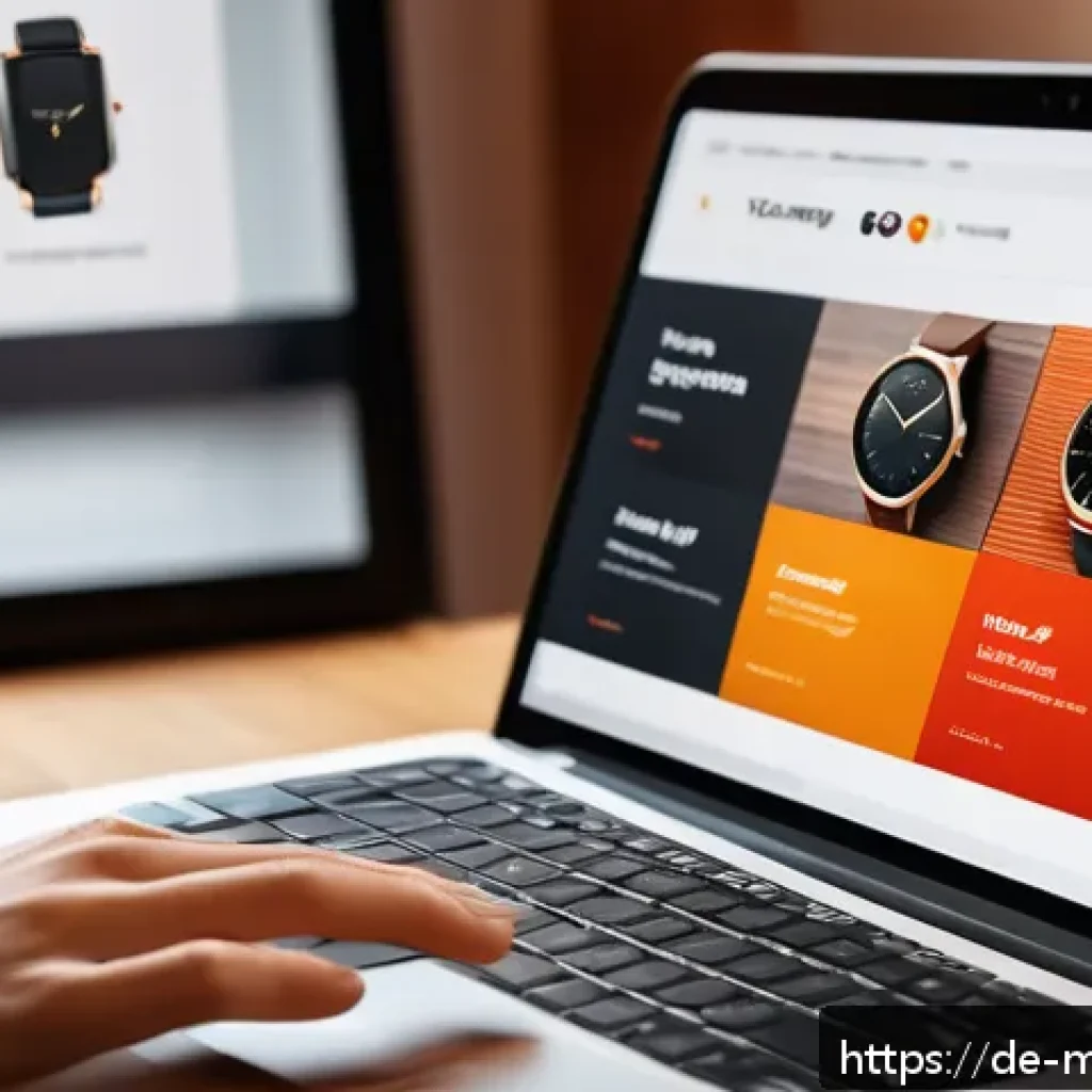 행동경제학과 소비자 심리의 변화 - A vibrant online shopping scene focused on a laptop screen displaying a stylish product page with wa...