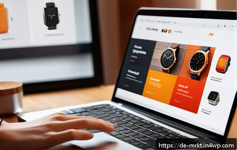 행동경제학과 소비자 심리의 변화 - A vibrant online shopping scene focused on a laptop screen displaying a stylish product page with wa...